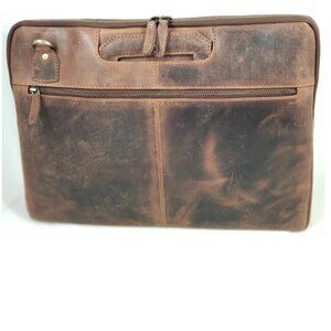 Paul & Taylor DISTRESSED LEATHER BRIEFCASE/PORTFOLIO BAG